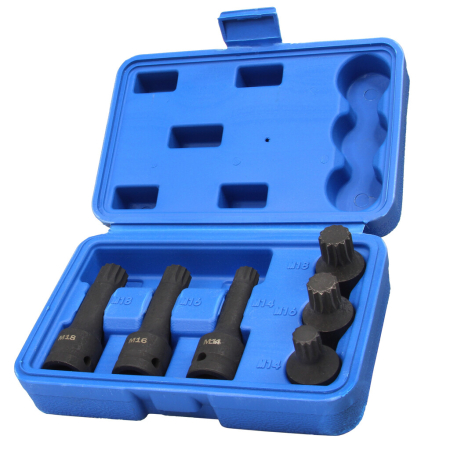 Set chei tubulare impact Spline 1/2" M14 M16 M18 6 piese CrMo (M66416) [1]