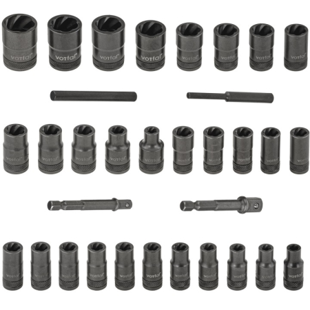 Set chei tubulare pentru suruburi deteriorate 6-19 mm 33 piese cu profil de prindere (VRF08085_2) [3]