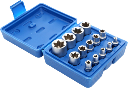 Set chei tubulare TORX 14 piese 1/4" 3/8" 1/2" 4-24mm in valiza pentru service auto si mecanica (KD10335) [6]