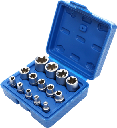 Set chei tubulare TORX 14 piese 1/4" 3/8" 1/2" 4-24mm in valiza pentru service auto si mecanica (KD10335) [12]