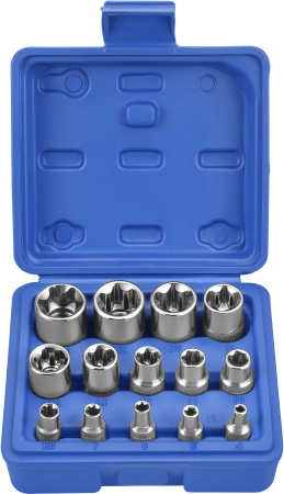 Set chei tubulare TORX 14 piese 1/4" 3/8" 1/2" 4-24mm in valiza pentru service auto si mecanica (KD10335) [1]