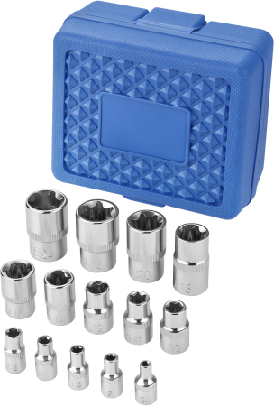 Set chei tubulare TORX 14 piese 1/4" 3/8" 1/2" 4-24mm in valiza pentru service auto si mecanica (KD10335) [4]