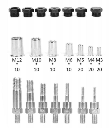 Set cleste pistol nituit piulite M3-M10 110piese (KD10556) [11]