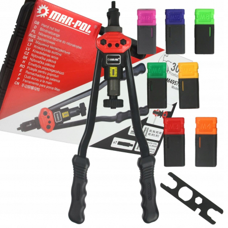 Clesti pentru nituit - Set cleste pistol nituit piulite M3-M12 (M49572)