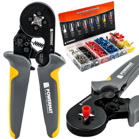 Altele - Set cleste sertizat pini si 1200 capete terminale 0.25-10mm PM1408 (PM-ZDTK-175T)