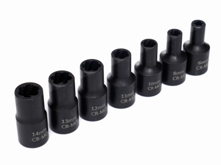 Set complet extractoare impact suruburi deteriorate rupte piulite rotunjite 15 piese (KD11793) [11]