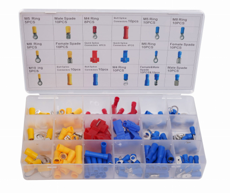 Altele - Set conectori papuci electrici capete cabluri auto izolate 160piese (KD10487)