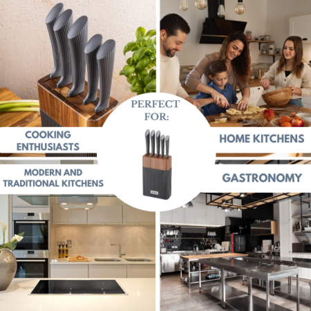Set cutite bucatarie 6 piese cu suport lemn acacia si lame otel inoxidabil (KB-7979) [6]
