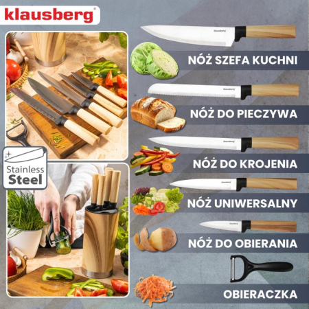 Set cutite bucatarie 7 piese cu bloc si curatator (KB-9036) [1]