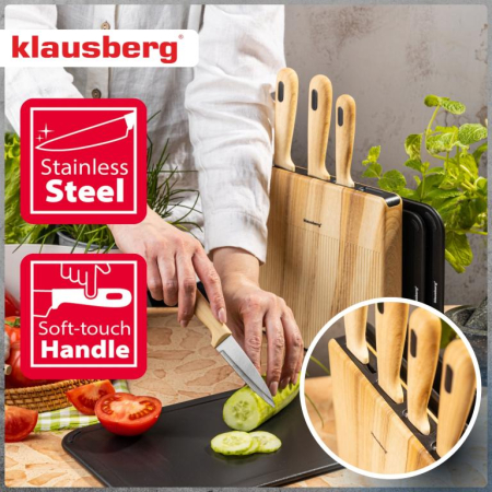 Set cutite bucatarie 8 piese cu 3 tocatoare si suport (KB-9037) [11]