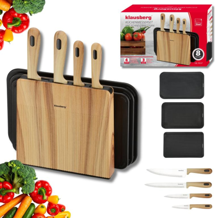 Altele - Set cutite bucatarie 8 piese cu 3 tocatoare si suport (KB-9037)