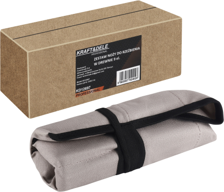 Set cutite pentru sculptura in lemn 9 piese cu husa (KD12697) [9]