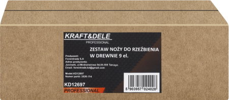 Set cutite pentru sculptura in lemn 9 piese cu husa (KD12697) [10]