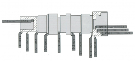 Set cutite strung instrument dalti strunjire 10x10 11piese cu valiza (S10882) [2]