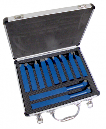 Burghie freze carote dalti dornuri - Set cutite strung instrument dalti strunjire 12x12 11piese cu valiza (S10883)