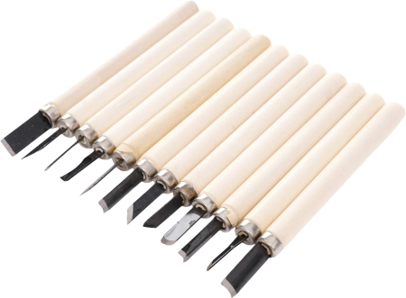 Altele - Set dalti pentru sculptura in lemn 12 piese cu maner lemn (KD11774)