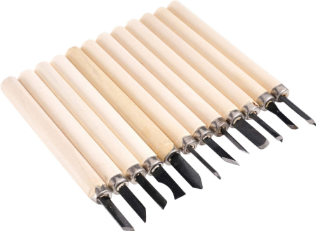 Set dalti pentru sculptura in lemn 12 piese cu maner lemn (KD11774) [2]