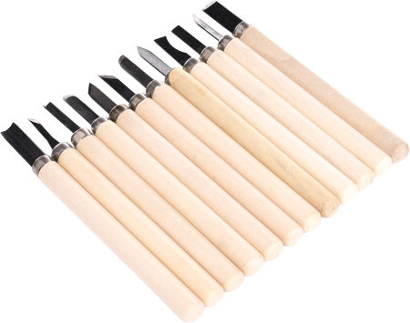 Set dalti pentru sculptura in lemn 12 piese cu maner lemn (KD11774) [6]