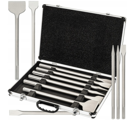 Altele - Set dalti SDS Max 6 piese pentru demolare beton zidarie cu valiza PM1489 (PM-ZD-6T )