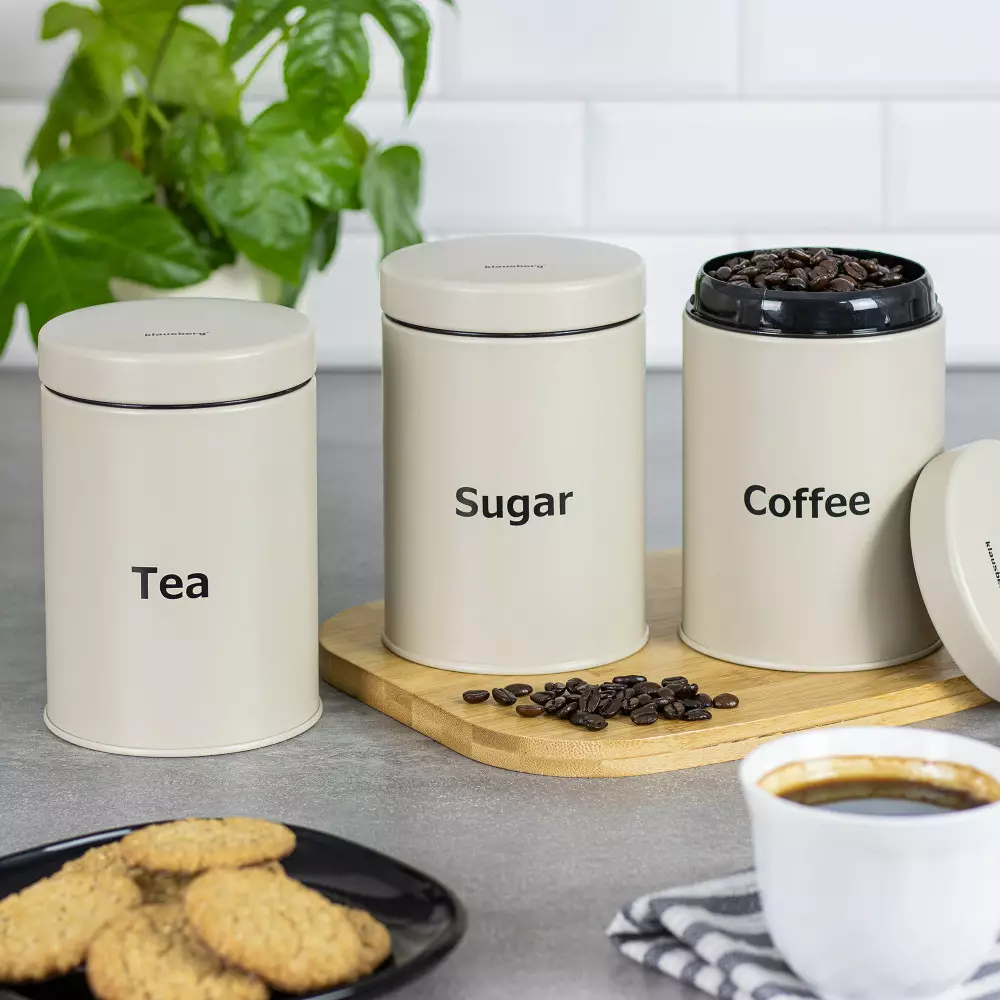 Set de 3 recipiente pentru bucatarie, bej (KB-7452) [3]