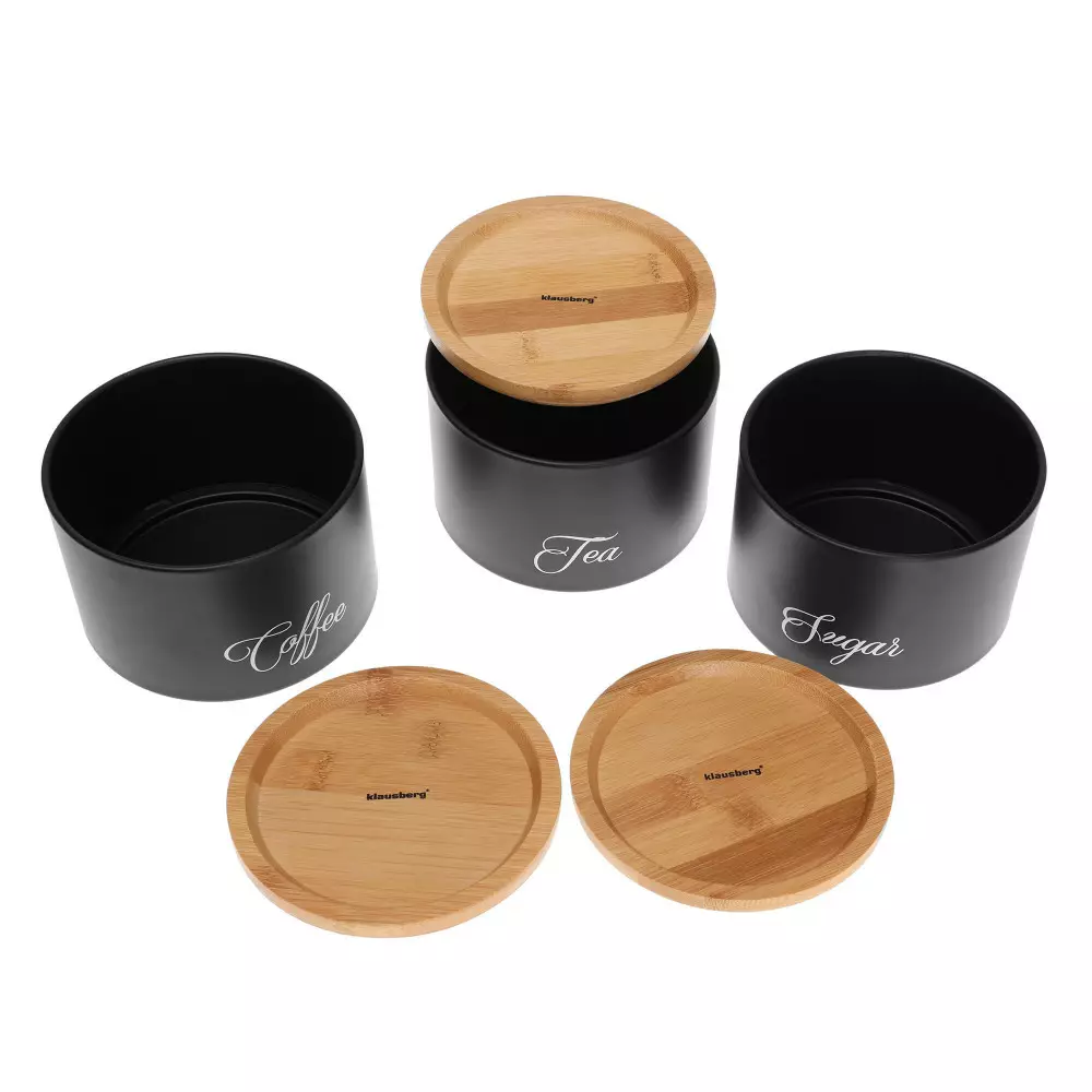 Set de 3 recipiente pentru bucatarie, negru (KB-7506) [1]