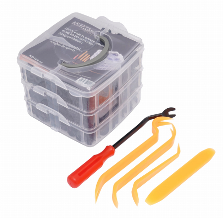 Altele - Set 630 cleme fixare tapiterie + set extractor extractoare cleme auto pentru tapițerie ( KD10612)