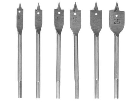 Burghie/freze/carote/dalti/dornuri/cutite strung/punctatoare - Set de burghie plate pentru lemn 6 buc (KD10548)
