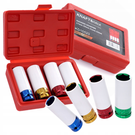 Produse noi (necategorizate) - Set de chei tubulare impact 12 4 piese 17 19 21 22 mm din teflon (KD10523)