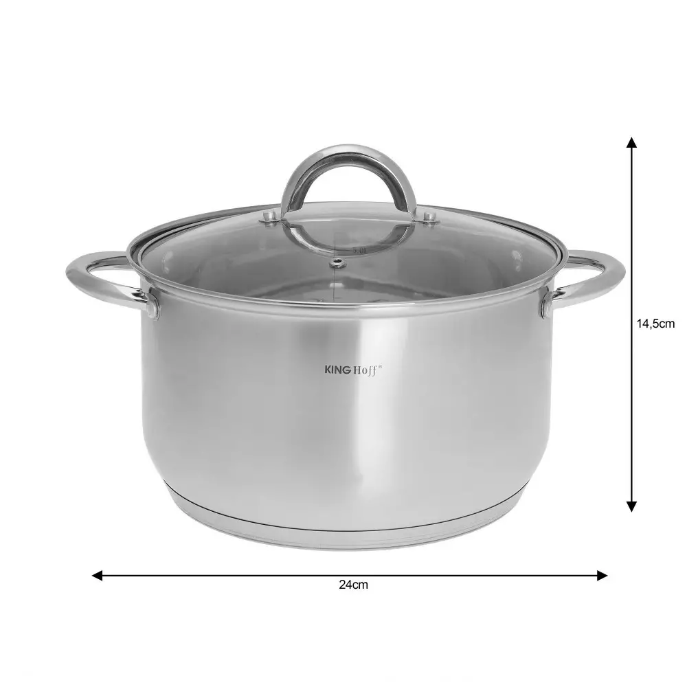 Set de oale din otel inoxidabil, 10 piese, 5 oale si 5 capace, diametru 16, 16, 18, 20, 24 cm (KH-4449) [1]