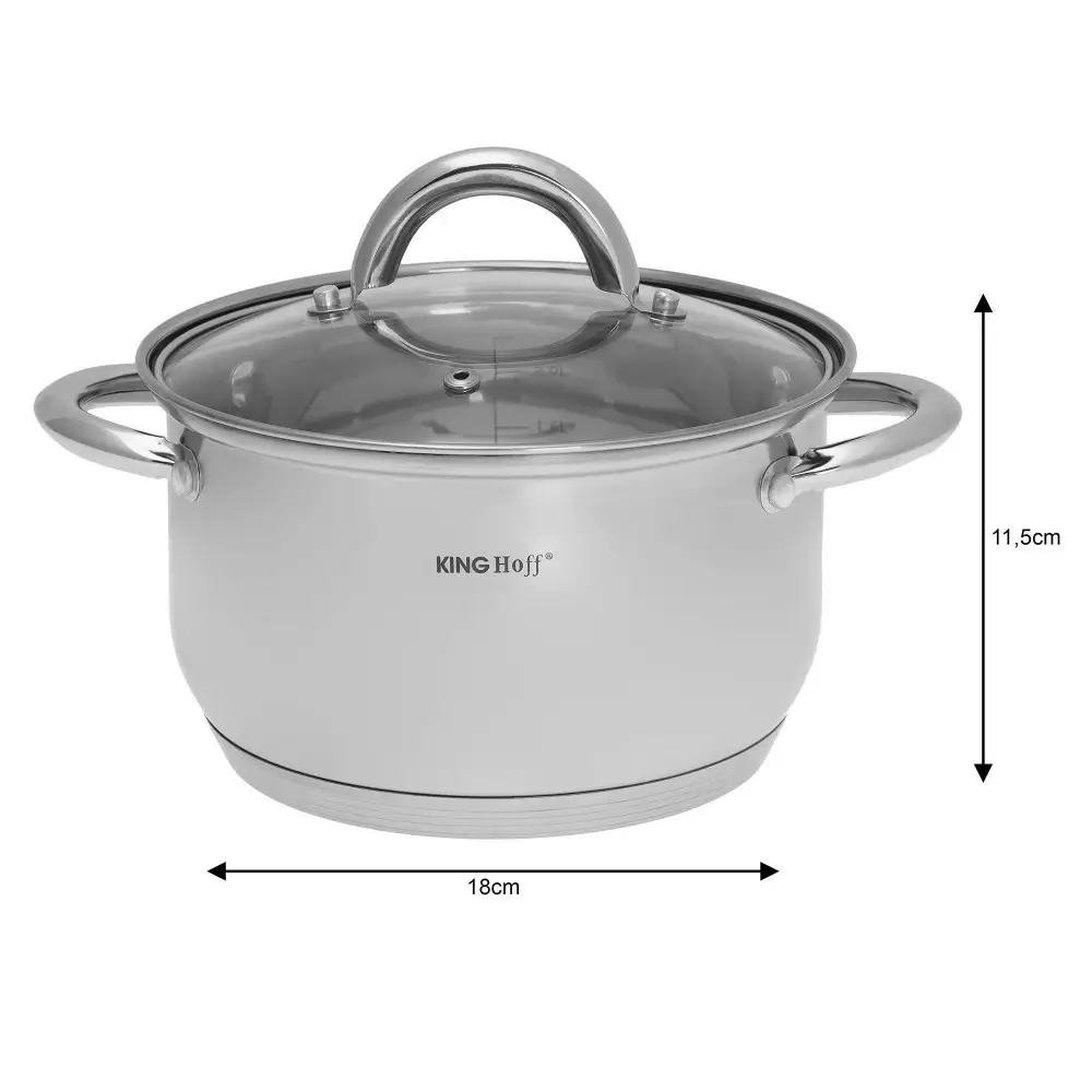 Set de oale din otel inoxidabil, 6 piese, 3 oale si 3 capace, diametru 18, 20, 24 cm (KH-4447) [1]