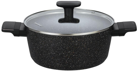 Set de oale si tigai cu strat antiaderent, 12 piese 6 vase, 4 capace, 2 suporturi, negru (KB-7830) [10]