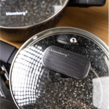 Set de oale si tigai cu strat antiaderent, 12 piese 6 vase, 4 capace, 2 suporturi, negru (KB-7830) [35]