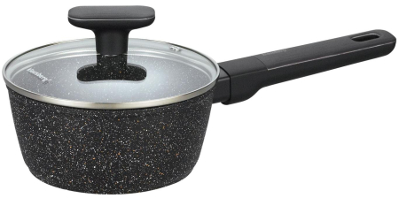 Set de oale si tigai cu strat antiaderent, 12 piese 6 vase, 4 capace, 2 suporturi, negru (KB-7830) [6]