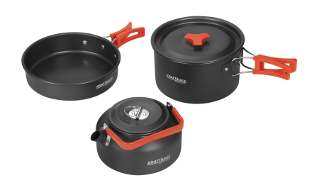 Set de tacamuri turistice din inox, 14 piese, pentru camping (KD4403) [1]