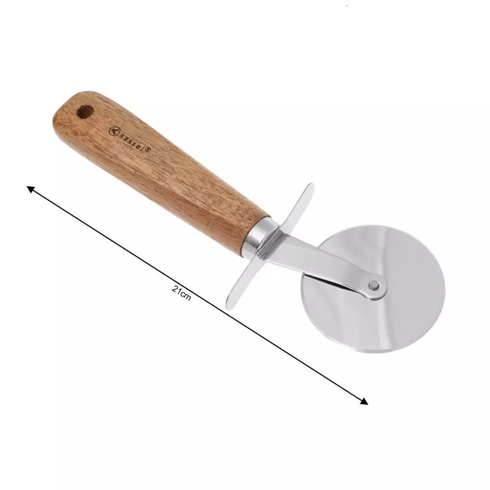 Set de ustensile accesorii bucatarie din otel si lemn de salcam, 5 piese (93706) [4]