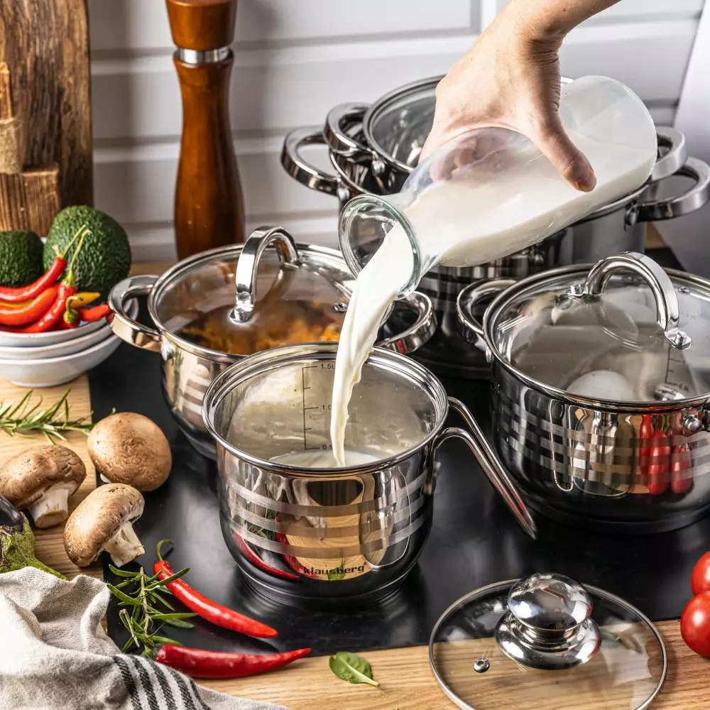 Set de vase de gatit, 10 piese, 5 oale si 5 capace, diametru 16, 18, 20, 24, 14 cm (KB-7696) [4]