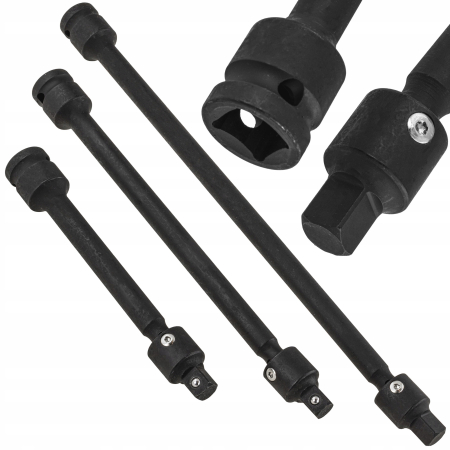Altele - Set extensii impact articulabile 1/2" x 3/8" 150 230 si 305 mm pentru chei tubulare (VRF08275)