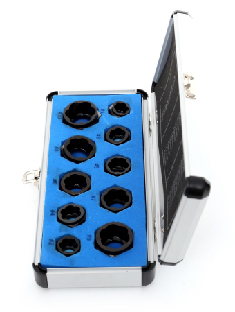 Set extractor 9-19mm suruburi piulite rotunjite deteriorate rupte 10 piese (KD10268) [4]
