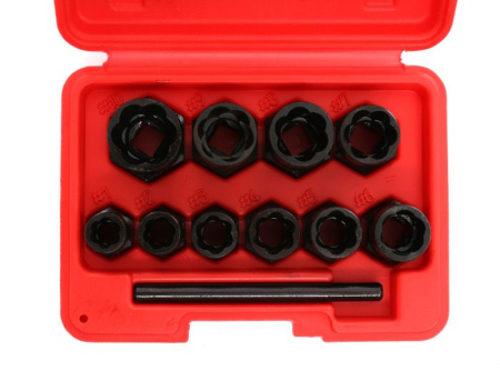 Set extractor 9-19mm suruburi piulite rotunjite deteriorate rupte profil inalt hexagon 10 piese (KD10270) [6]