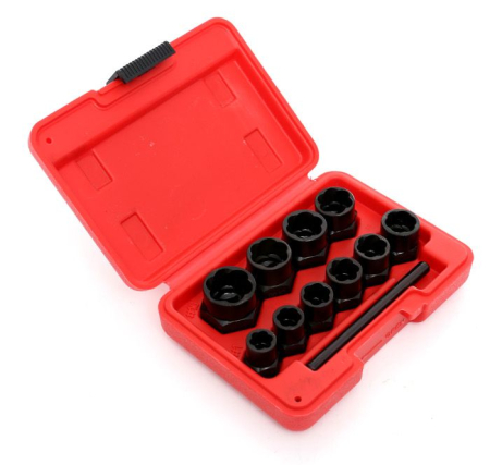 Set extractor 9-19mm suruburi piulite rotunjite deteriorate rupte profil inalt hexagon 10 piese (KD10270) [1]