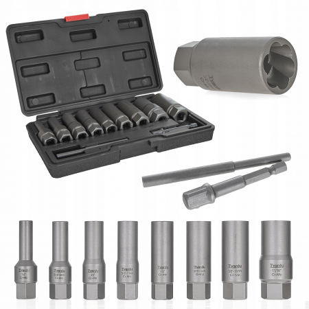 Chei tubulare - Set extractor lung 6-19mm suruburi piulite rotunjite deteriorate rupte (T00130)