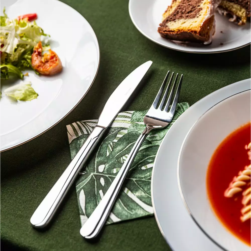 Set farfurii sticla 18 piese decor ulm argintiu (KH-1877) [12]