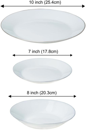 Set farfurii sticla 18 piese decor ulm argintiu (KH-1877) [2]