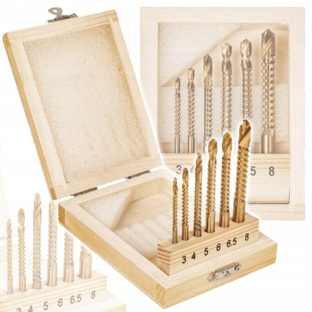 Burghie/freze/carote/dalti/dornuri/cutite strung/punctatoare - Set freze burghiu pentru lemn 3-8 mm 6 buc (KD997)