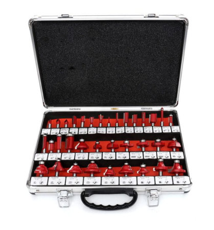 Burghie/freze/carote/dalti/dornuri/cutite strung/punctatoare - Set freze de lemn cu 35 de piese (KD10280)