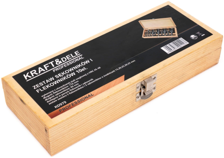 Set freze pentru lemn indepartare noduri si dopuri 10 piese 15-35 mm in cutie lemn (KD637) [1]