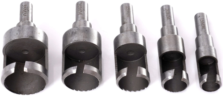 Set freze pentru lemn indepartare noduri si dopuri 10 piese 15-35 mm in cutie lemn (KD637) [8]