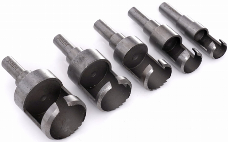 Set freze pentru lemn indepartare noduri si dopuri 10 piese 15-35 mm in cutie lemn (KD637) [7]