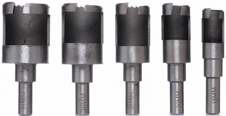 Set freze pentru lemn indepartare noduri si dopuri 10 piese 15-35 mm in cutie lemn (KD637) [5]