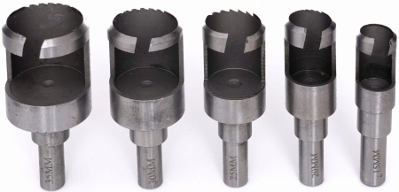 Set freze pentru lemn indepartare noduri si dopuri 10 piese 15-35 mm in cutie lemn (KD637) [6]